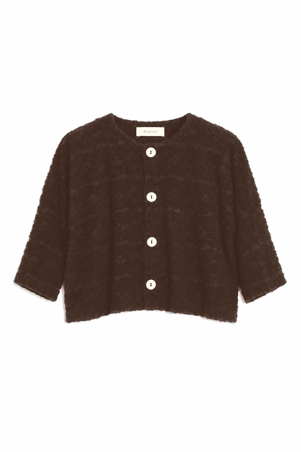 1742 Cardigan Pizzo Dark Chocolate