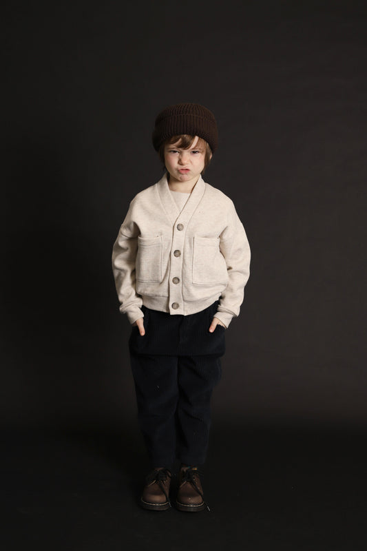 1606 Cardigan felpa garzata