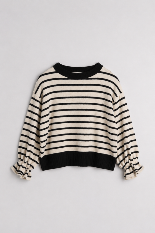 Girocollo rigato in caldo cotone bambina – FIORILE 1048