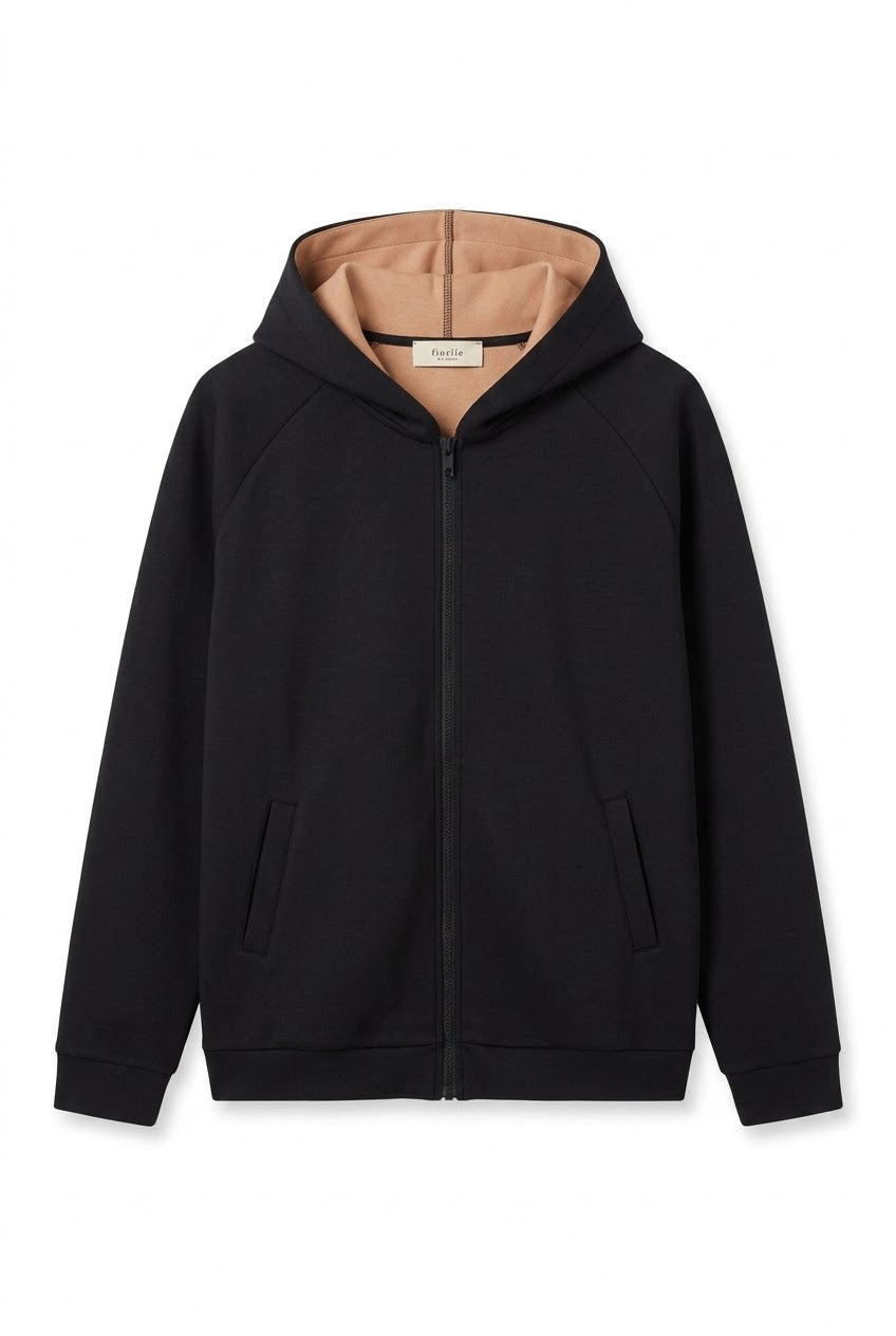 Hoodie zippato 1640 Nero