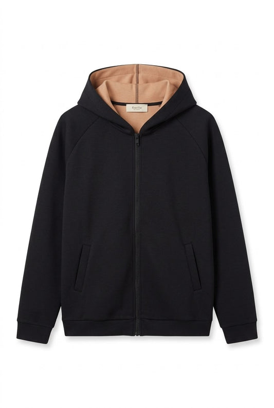 Hoodie zippato 1640 Nero