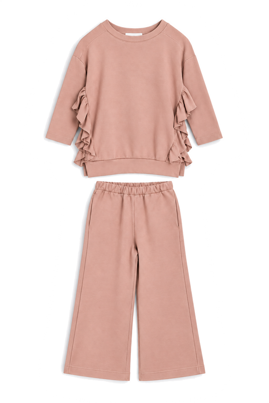 Completo Maxi Felpa + Pantalone 1005/1006 - Cameo Rose