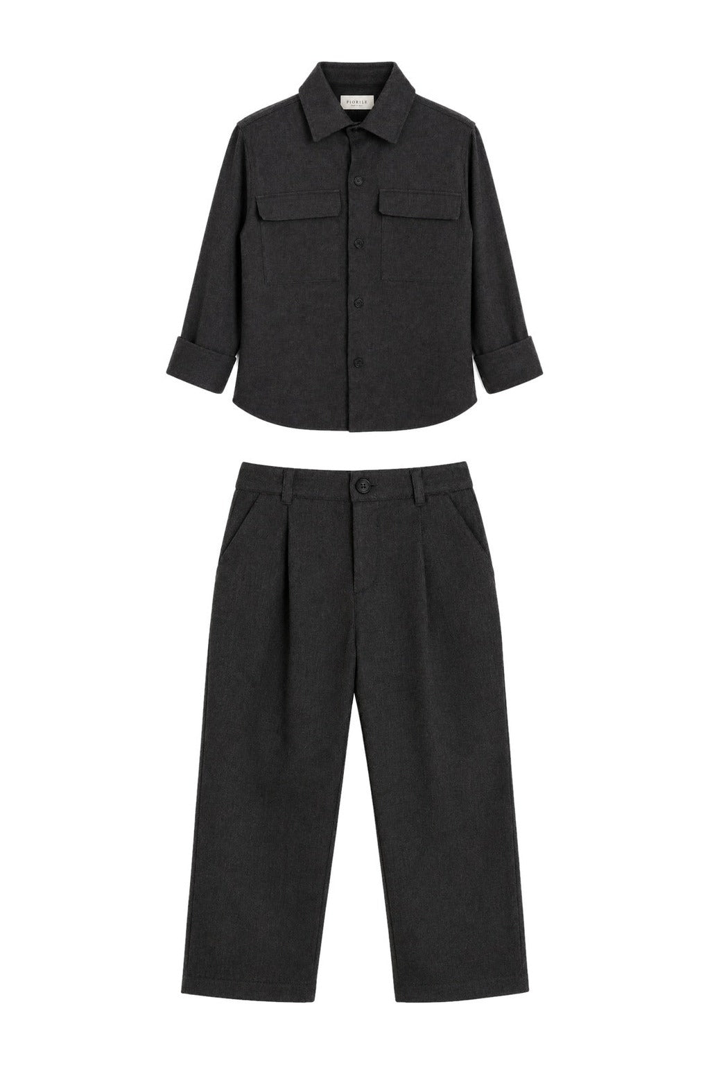 FIORILE Completo junior Camicia 1605 + Pantalone 1604 Grigio Medio