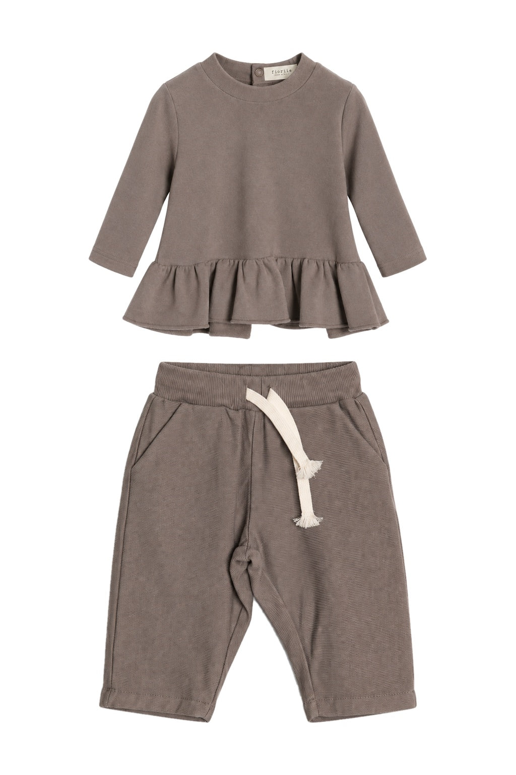 FIORILE Completo neonato Girocollo 1849 + Pantalone 1844 Ice Coffee